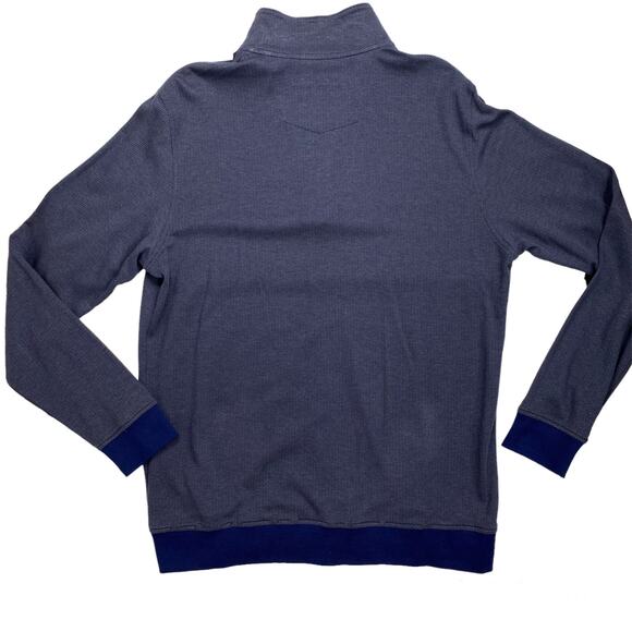 Robert Graham 1/4 Zip Sweater Pullover Blue Classic Fit Mens Chevron Print Large - Picture 2 of 11